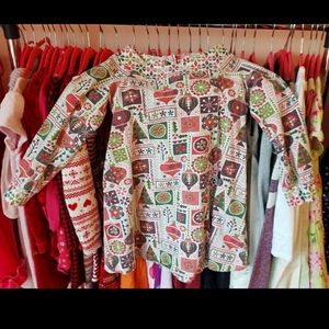 Jelly the Pug sz 7 girl's holidays Ornament Christmas dress red & green casual